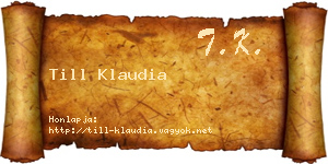 Till Klaudia névjegykártya