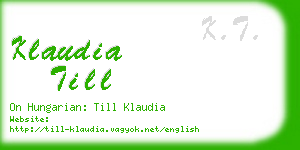 klaudia till business card